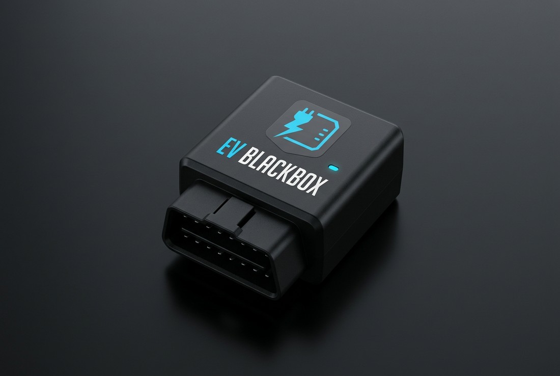 Der EVBlackBox-OBD-II-Stecker für die Diagnosebuchse von E-Autos